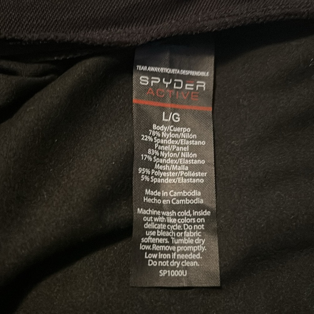 Spyder Black Long Sleeve Thumb Hole Activewear Pullover Top - Picture 8 of 8
